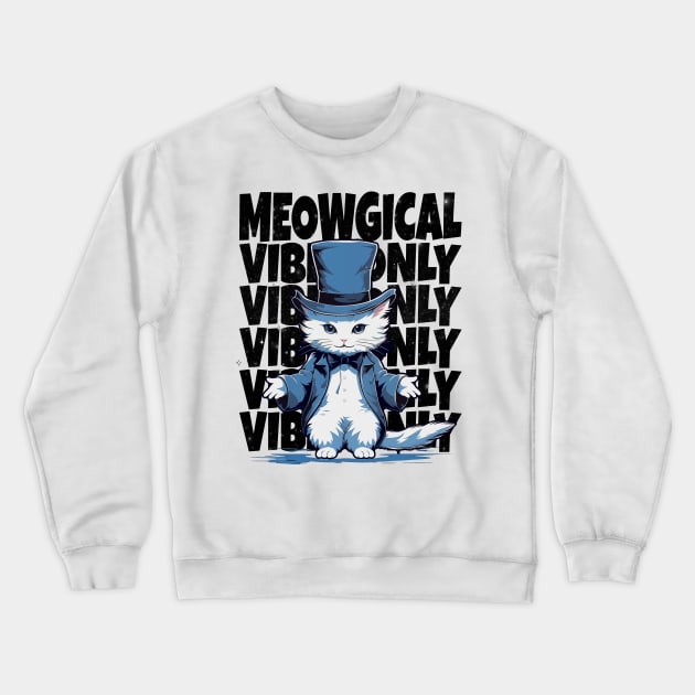 Meowgical Vibes Only Crewneck Sweatshirt by QuirkyFlairTees